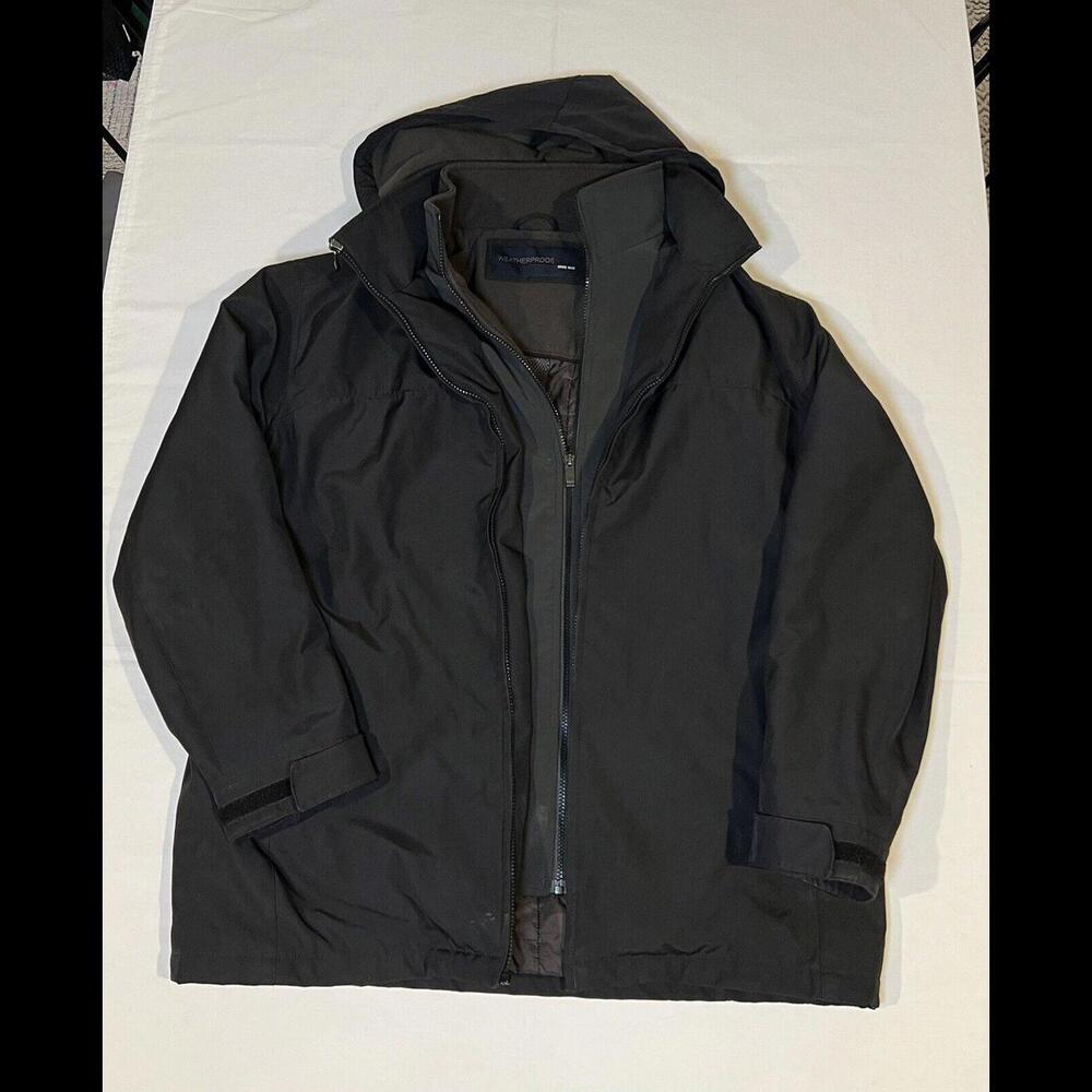 Weatherproof Ultra Tech‎ Mens Jacket Size XL Double Zip Hooded Water Repellant
